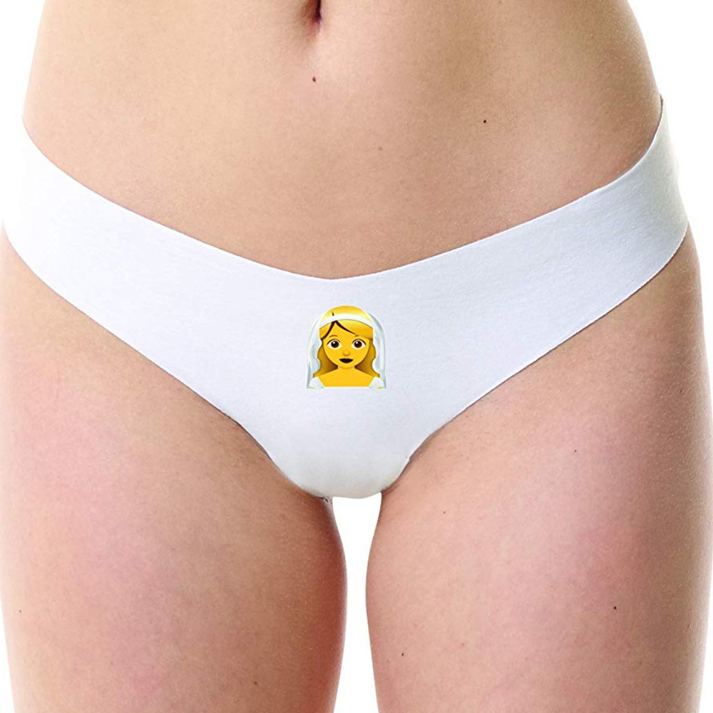 COMMANDO Microfiber BRIDE EMOJI 'BRIDE' THONG WHITE M/L NWOT